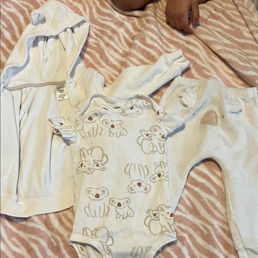 Carter's Cream and White Koala Bodysuit Set